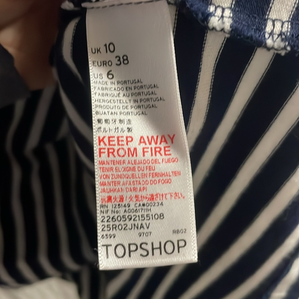 Top shop boutique women’s long sleeve sz 6 navy and white striped dress - Picture 5 of 8